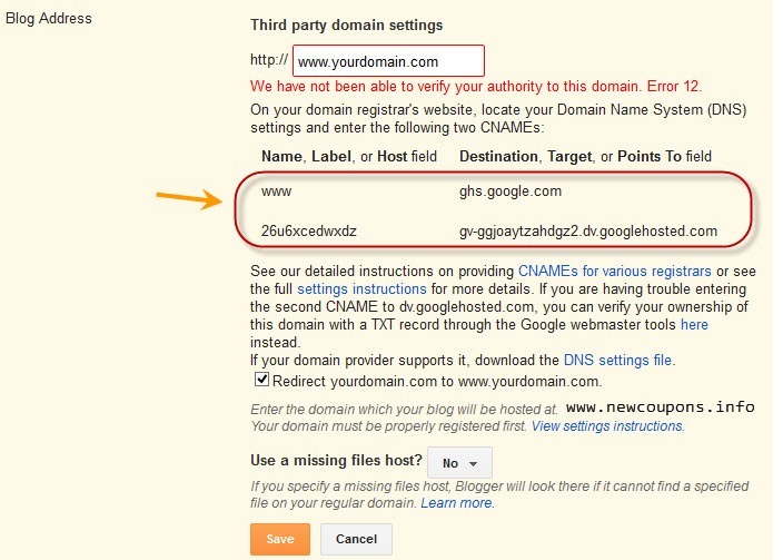 How to setup GoDaddy Domain Name to Blogger