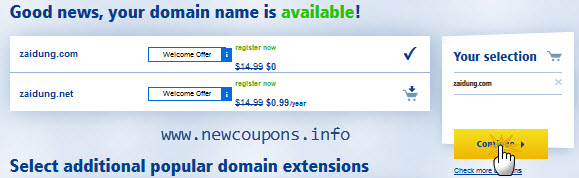 Get Free domain from 1and1.com in Mar 2016