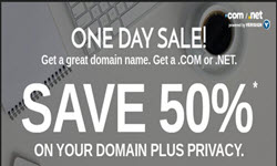 domaindotcom promotion save 50 com net domain