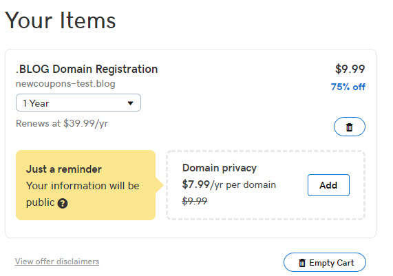 Save 35% .Blog Domain Registration from GoDaddy