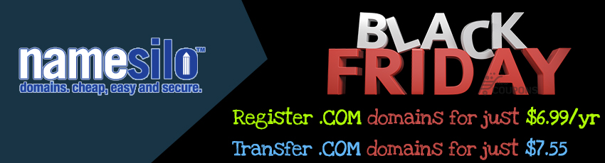 NameSilo Black Friday Coupons: Discount for .Com domains