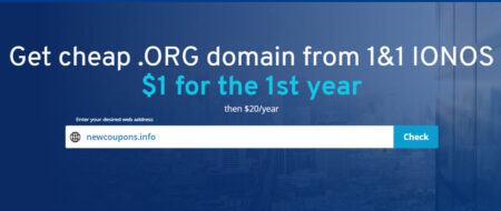 .org domain for 1usd from 1and1 ionos