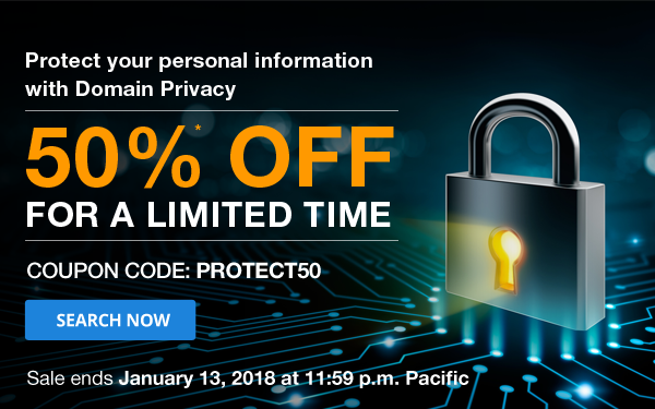 Save 50% Domain Privacy at Domain.Com