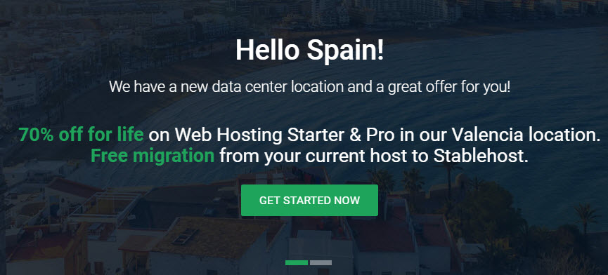 StableHost 70% Off for Life on Web Hosting in Valencia (Spain)