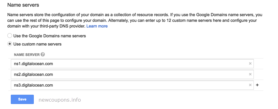 How to point Google Domains to DigitalOcean Droplet ?