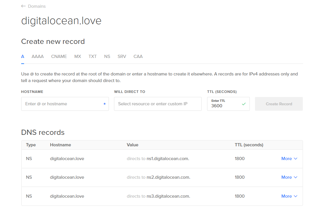 How to point Google Domains to DigitalOcean Droplet ?