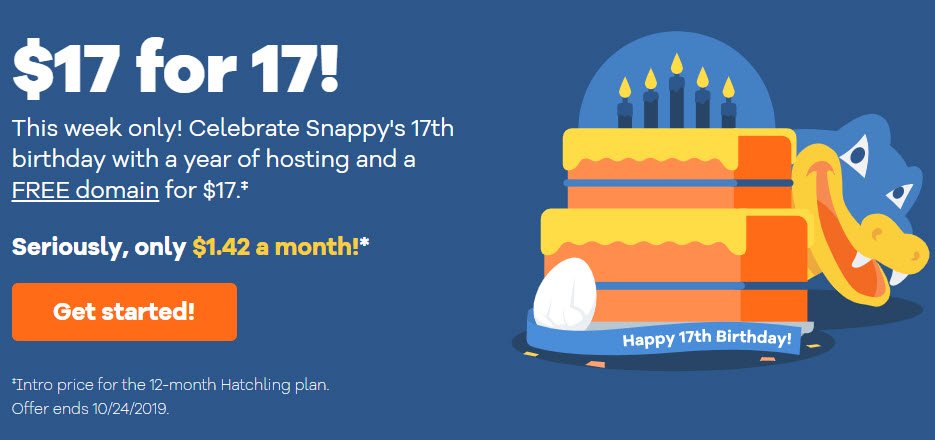 HostGator 17th Birthday Sale! Hatchling Plan For Only $17/year