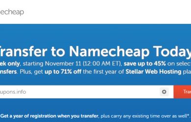 NameCheap Domain Transfer Week - Save up to 45% plus 71% Off Hosting