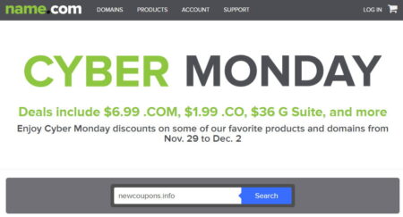 name.com black friday cyber monday sale