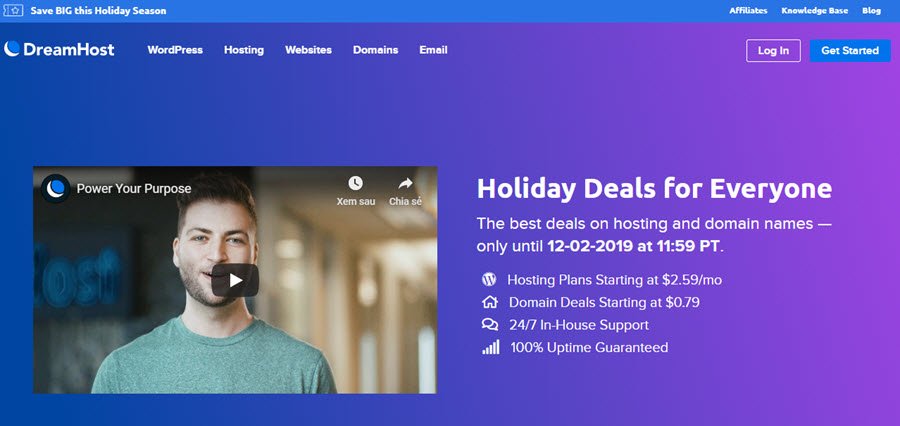 DreamHost Holiday 2019 Sale – Up to 54% Web Hosting