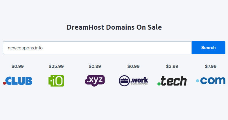 DreamHost Cheap Domains – Registration Starting At $0.89