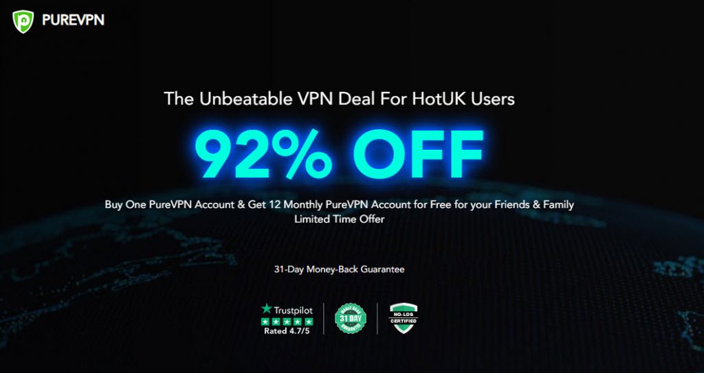 PureVPN Promo For 92% OFF – $0.88/Mo – $52.8/5 Years