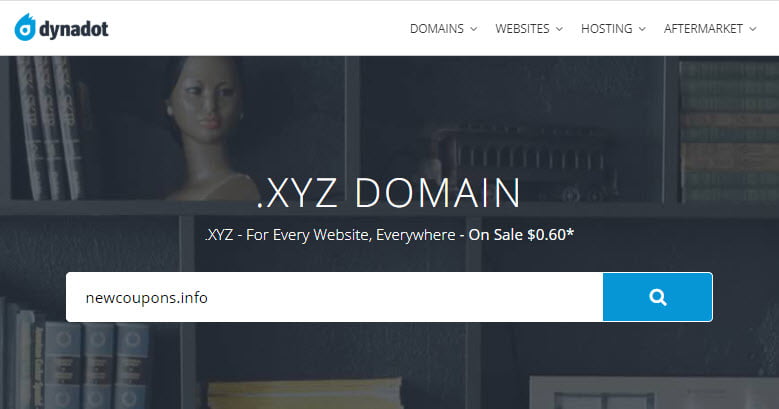 Dynadot – $0.60 .XYZ Domain Flash Sale – Free Whois