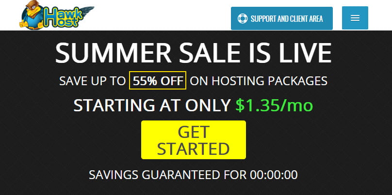 HawkHost Summer Sales &#8211; Save Up To 55% OFF For Life