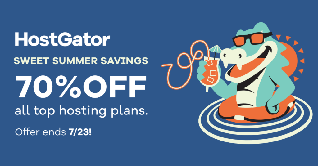 HostGator Summer Savings! 70% OFF All Shared Hosting Plans