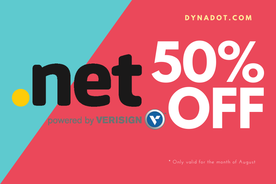 Dynadot – 50% OFF .NET Domain Registrations