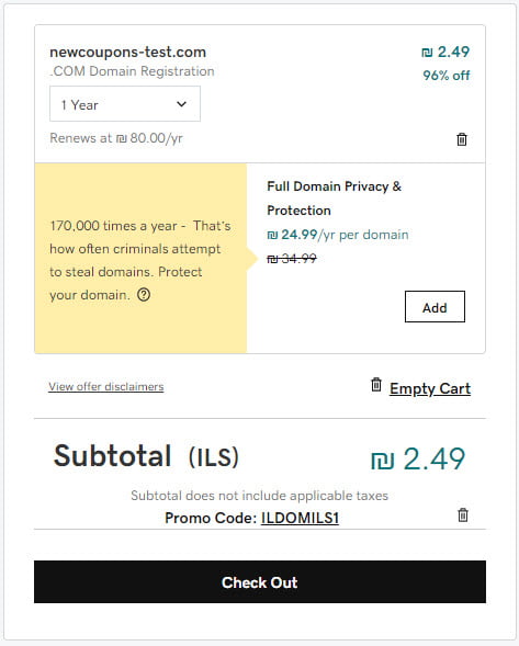 Special Offer! Register .Com for $0.74 at GoDaddy