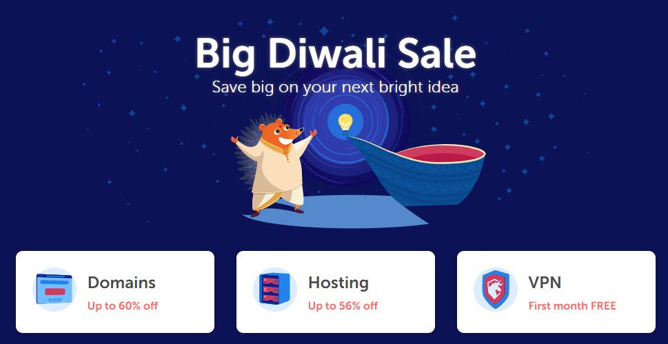 NameCheap Diwali Sale &#8211; 60% OFF Domains &#8211; 56% OFF Hosting