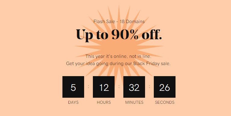 GoDaddy Black Friday Sale 2020 – 90% OFF on 18 Domains