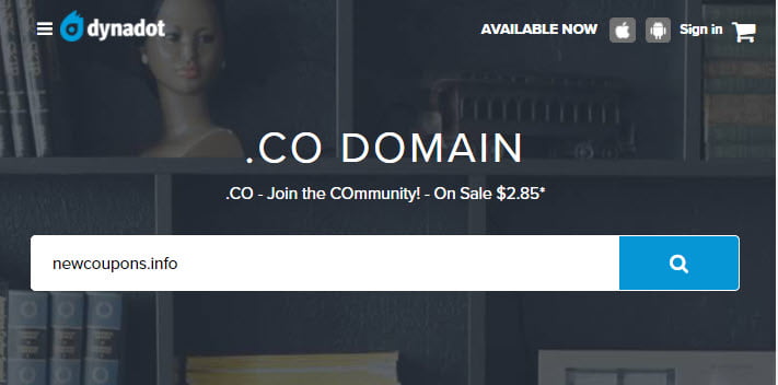 Register .CO Domain For $2.85 At Dynadot – Free Privacy