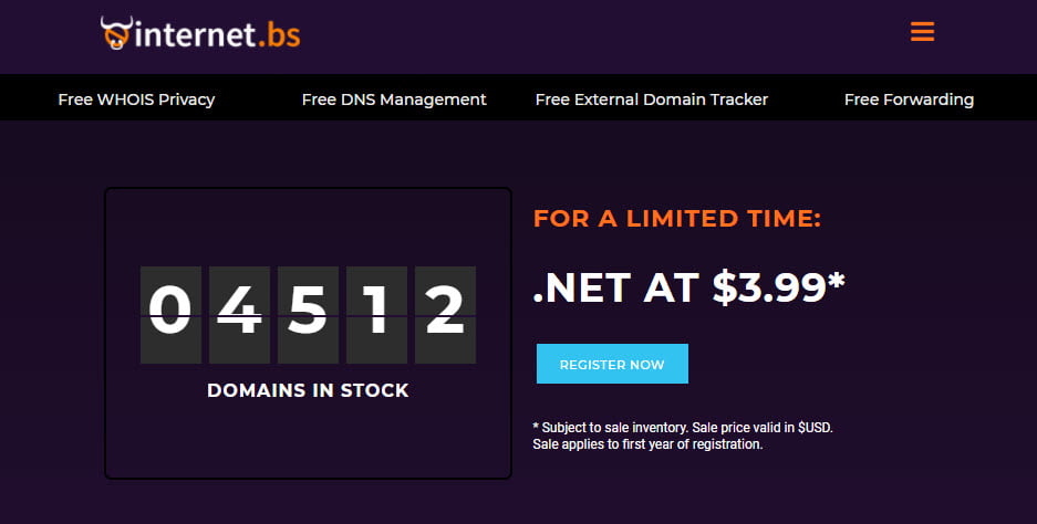 InternetBS &#8211; .NET Domain On Sale For $3.99