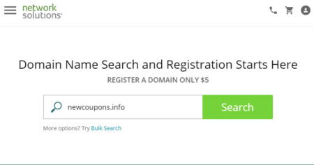 Network Solutions &#8211; Grab .Com/.Net Domains For $5