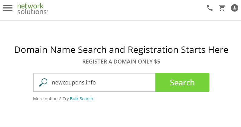 Network Solutions – Grab .Com/.Net Domains For $5