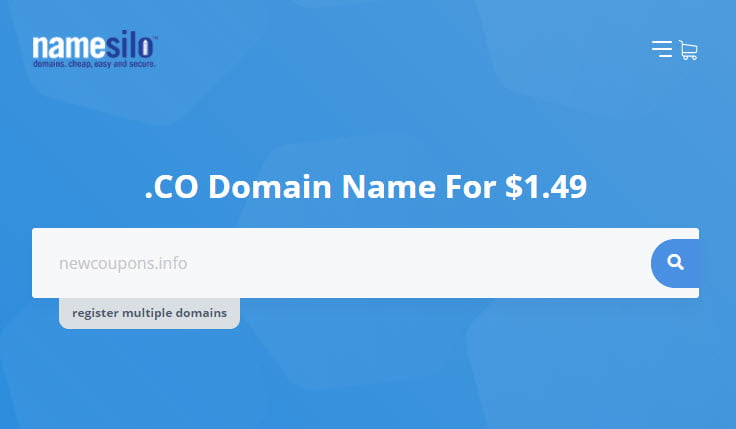 NameSilo – $1.49 .CO Domain Reigistration Promo