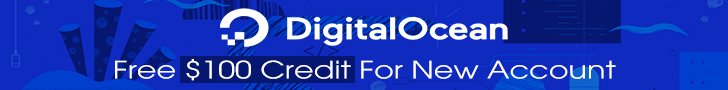 Create a new account and get $100 free credit at DigitalOcean