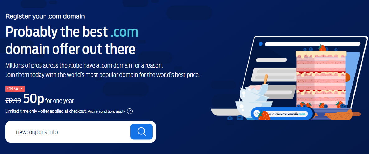 FastHosts &#8211; Grab A .COM Domain For £0.5