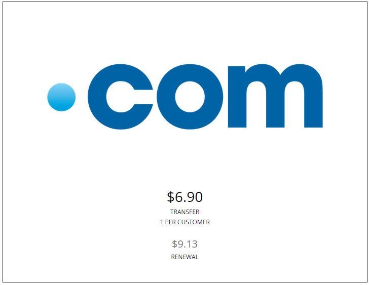 $6.9 .COM Domain Transfer Promo At Porkbun