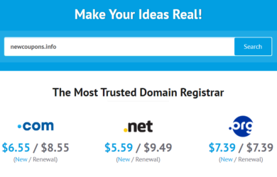 $4.99 .COM and $5.59 .NET registration at Cosmotown