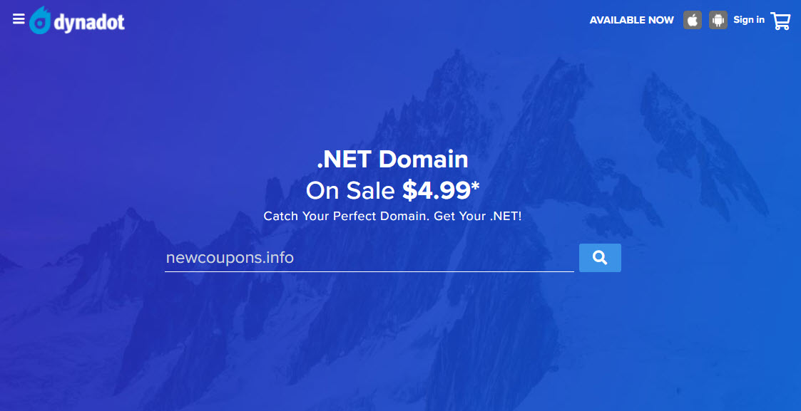 Dynadot Flash Sale! .NET Registration For $4.99 / Free Privacy