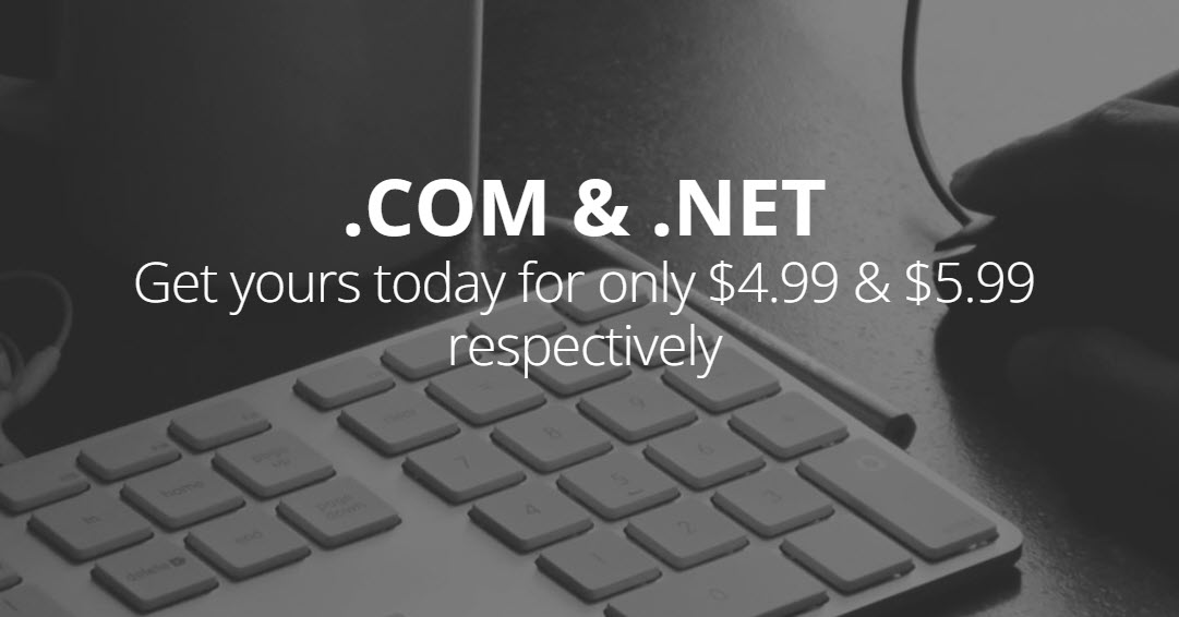 $4.99 .COM and $5.99 .NET Registration at Directnic