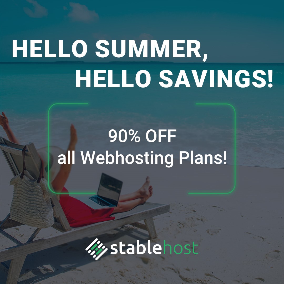 Stablehost Summer Sale &#8211; Save 90% On Web Hosting (Free Domain)