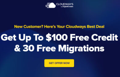 Cloudways $100 Free Credit Offer