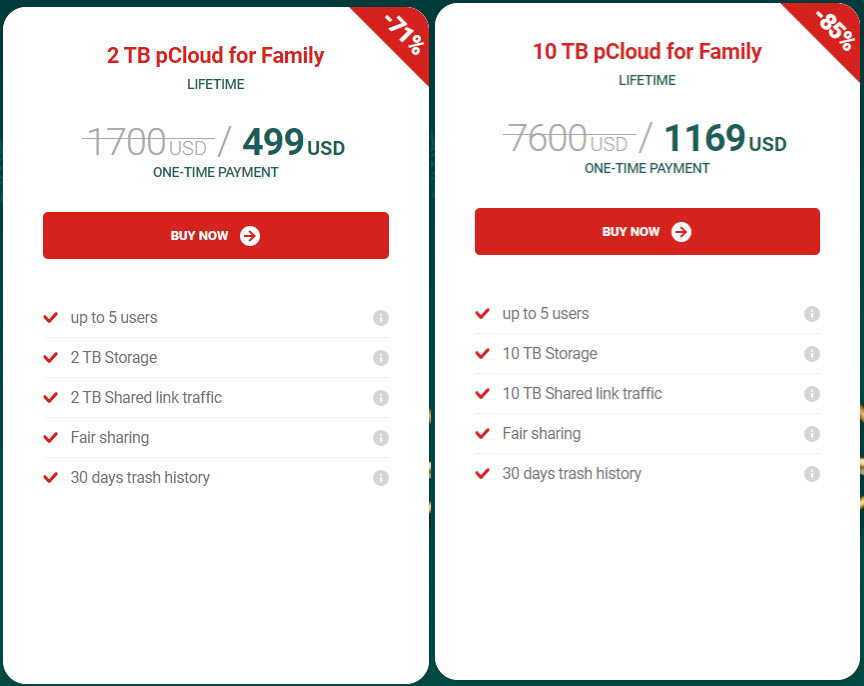 pCloud Xmas 2022 Deal – 85% OFF pCloud Family Lifetime Plans