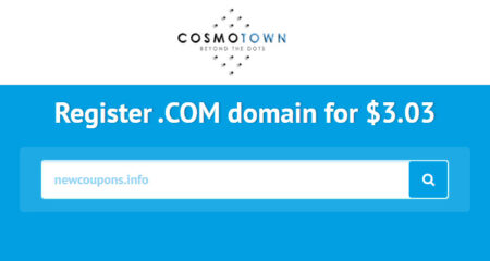 Cosmotown - Register .COM for $3.09 (Free Whois Privacy)