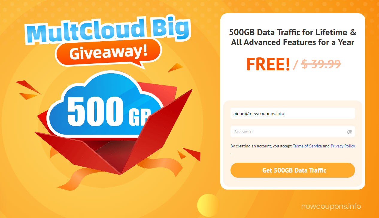 MultCloud Special Offer &#8211; Get 500GB Data Traffic Free for Life