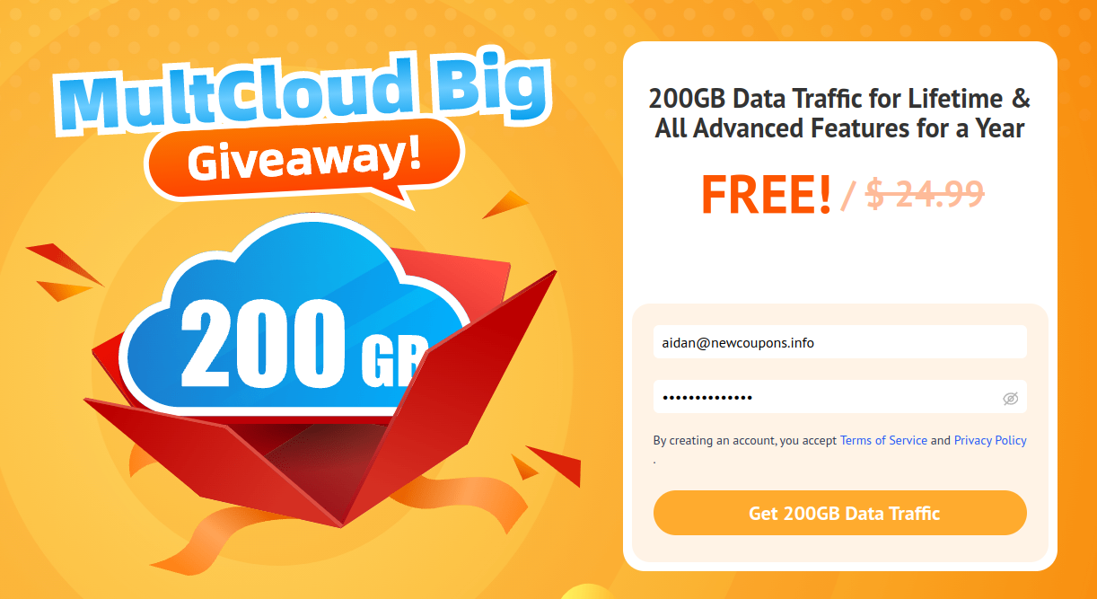 MultCloud Giveaway &#8211; Free 200GB Data Traffic For Life
