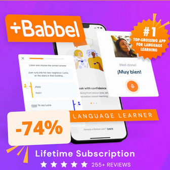 Get Babbel Lifetime Subsciption for 74% off